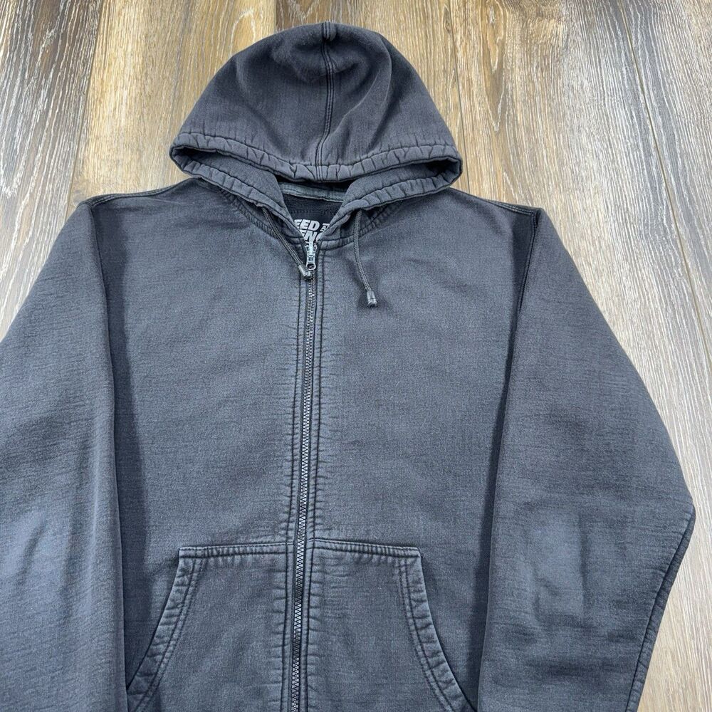 Speed And Strength Hoodie Mens XL Black Sweatshirt Motorcycle Zip Up Jacket Y2K